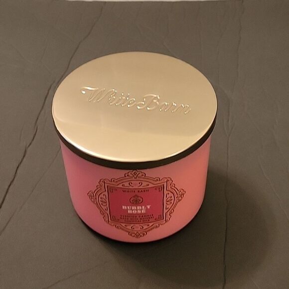 BRAND NEW BATH & BODY WORKS BUBBLY ROSE 3-Wick LARGE 14.5 oz CANDLE - Picture 3 of 11